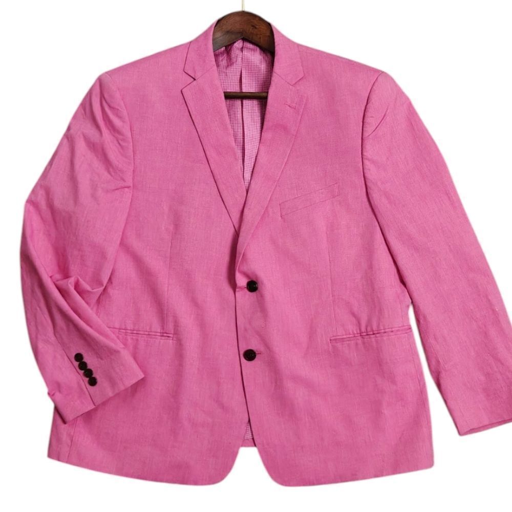 Saddlebred Vibrant Pink Sport Coat Blazer Suit Jacket 46S - Picture 7 of 10